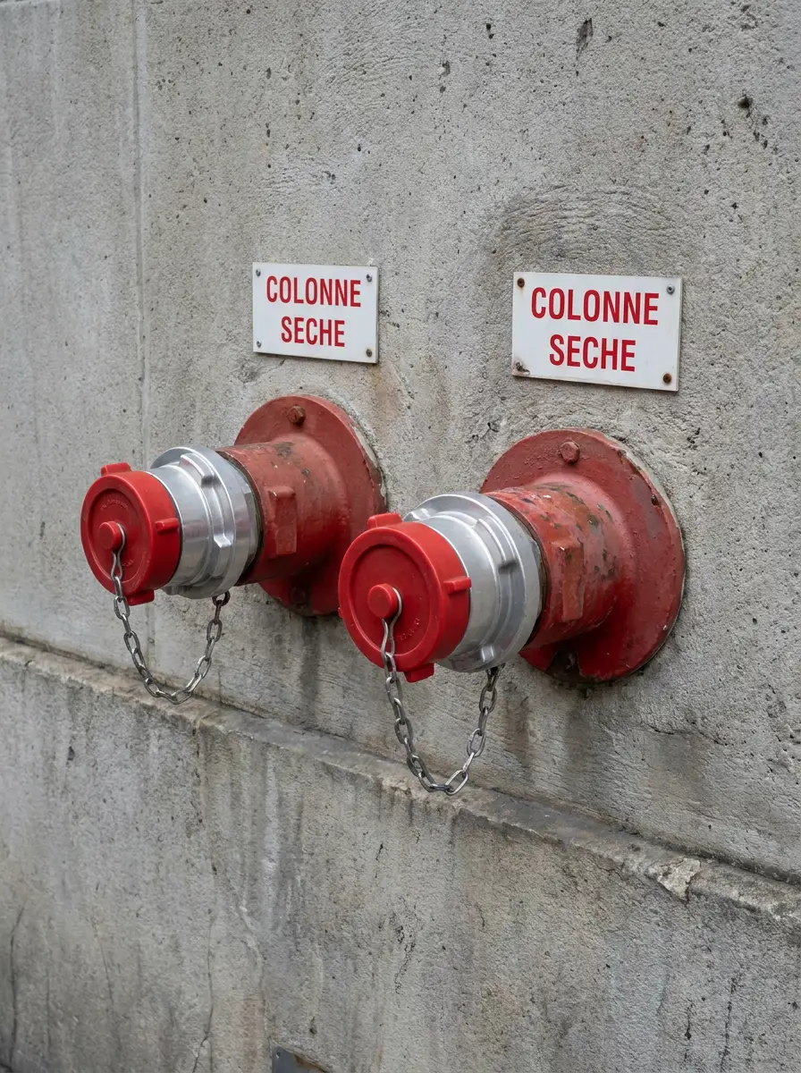 Prises de raccordement d'une colonne sèche, vérification NFS 62-201